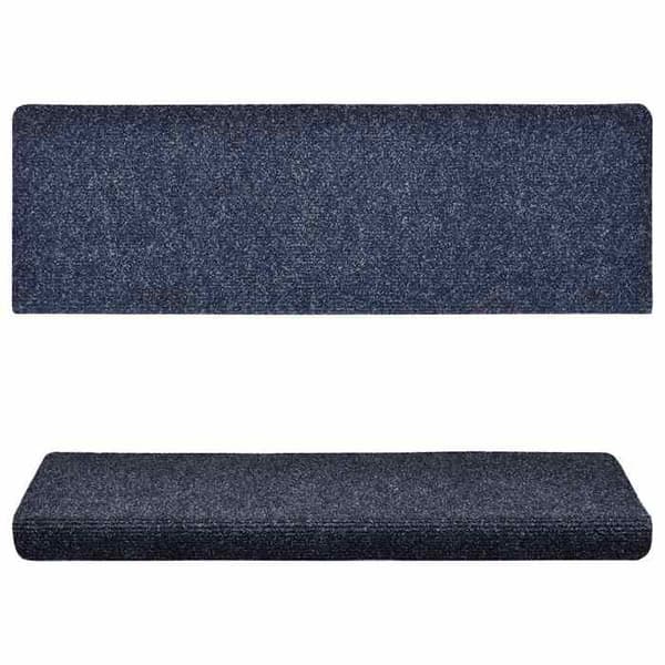 Maison Exclusive - Selvklæbende trappetæpper 15 stk. 65 x 21 x 4 cm Blå rektangulær kant