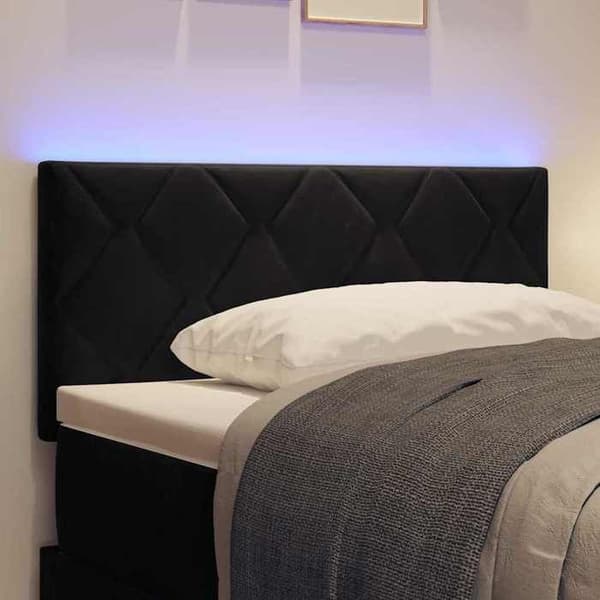 Maison Exclusive - LED Hovedgærde Sort 90 cm Velour