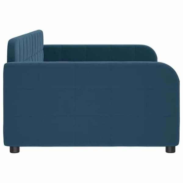 Sengebænk - EKSKLUSIV HUS - 90x200 - Blå - Velour - Lamelseng Blå