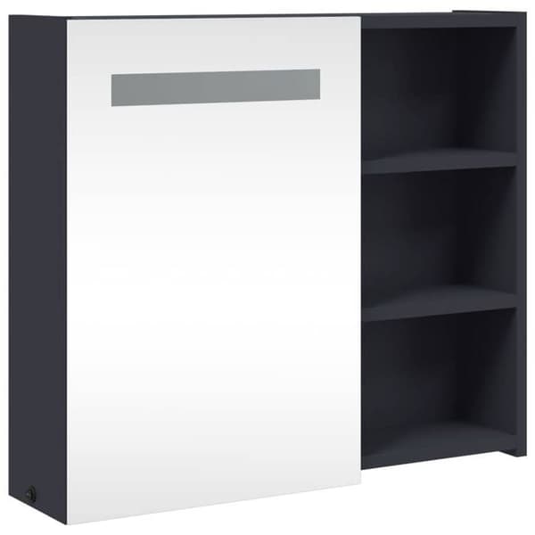 Maison Exclusive - Peilikaappi LED-valolla harmaa 60x13x52 cm