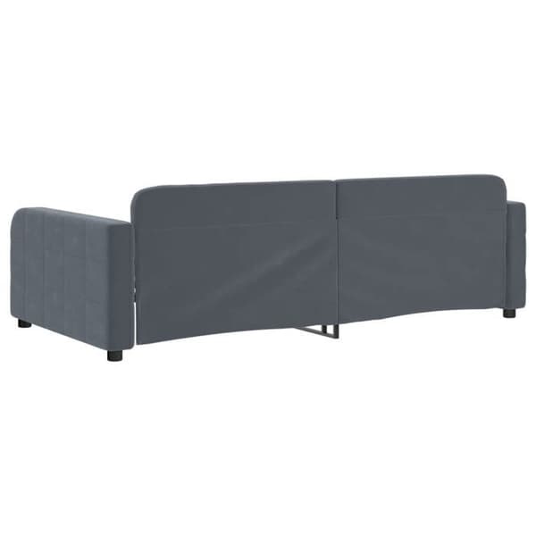 Sängsoffa - EXKLUSIV HEM - 2 i 1 (soffa-säng) - Mörkgrå sammet - 90x200 cm - Lattsäng Mörkgrå