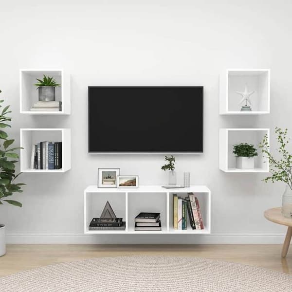 Maison Exclusive - 5 dele TV-møbel sæt Hvid Ingeniørtræ Vit