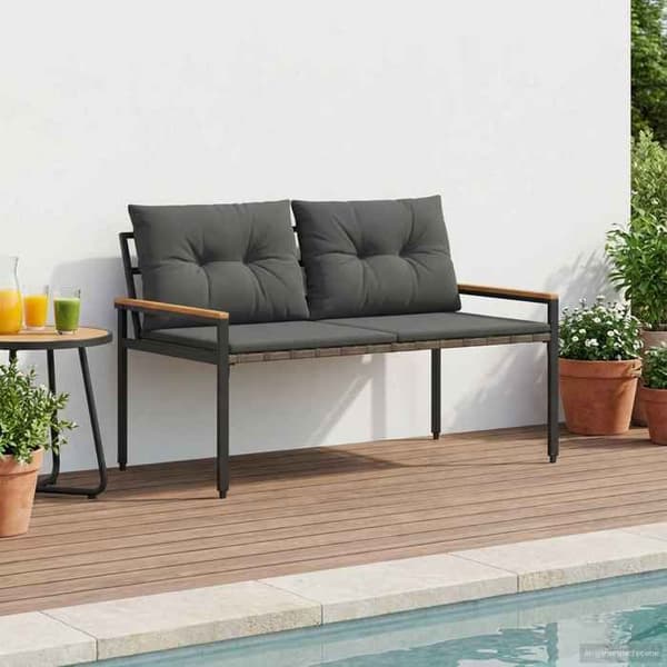 Maison Exclusive - Udendørs bænk 2-sæders 116 x 67,5 x 72 cm polyrotin