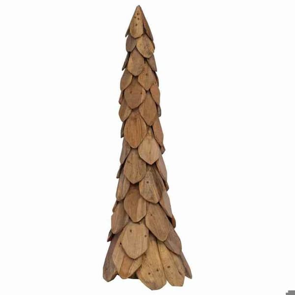 Maison Exclusive - Julgran med brun ställning 111 cm i solid teakträ brun