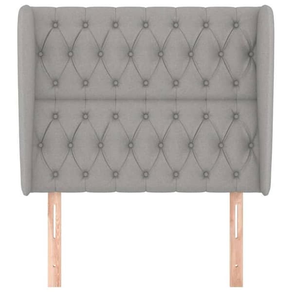 Maison Exclusive - Päätylevy korvilla Vaaleanharmaa 103x23x118/128 cm Kangas Ljusgrått