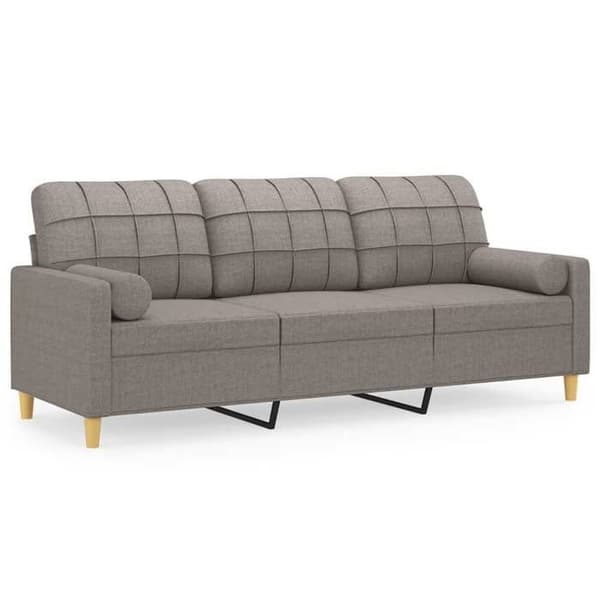 3-sitssoffa - Maison Exclusive - Taupe - Polyester tyg - Metallram Mol