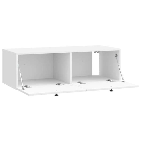 Maison Exclusive - Väggmonterad TV-möbel Väggmontering Vit glans 98 x 41 x 30 cm