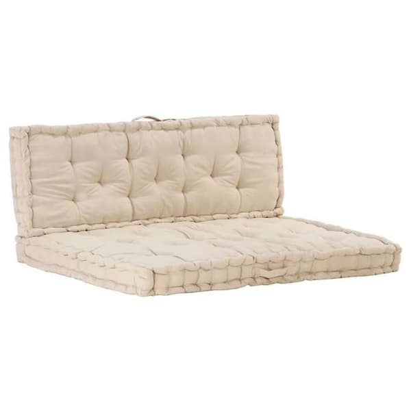 Maison Exclusive - Palettgolvkuddar set om 2 i Beige Bomull beige