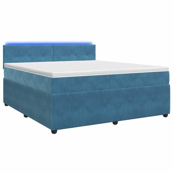 Maison Exclusive - Boxspring säng med madrass Blå 140 x 200 cm Sammet Blå