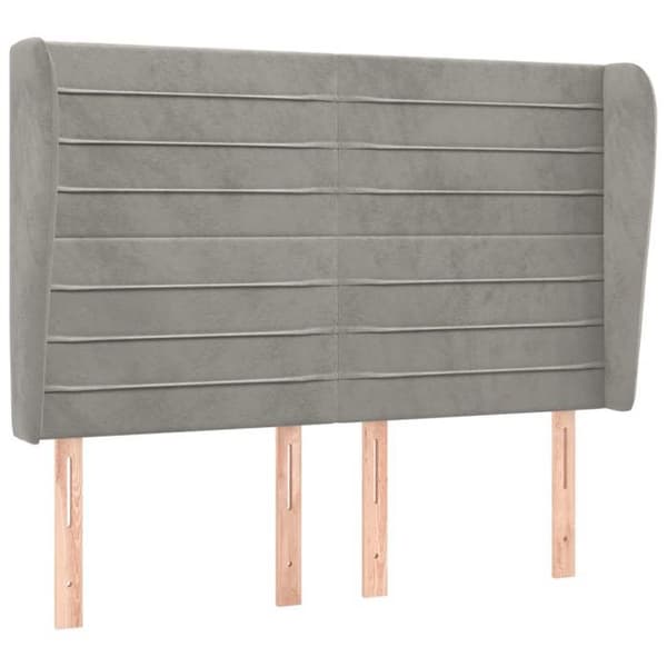 Maison Exclusive - Pääty, jossa korvat, Vaaleanharmaa 147x23x118/128 cm Sametti ljusgrått