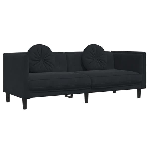Maison Exclusive - 3 kpl:n sohvasetti mustilla samettityynyillä