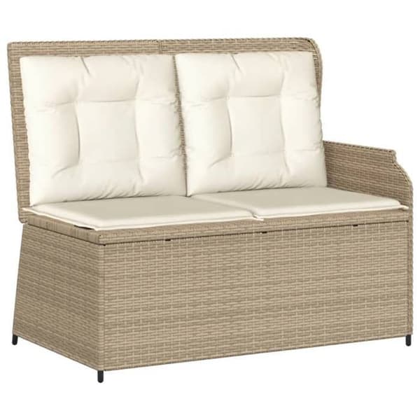 Maison Exclusive - Trädgårdsmöbler med kuddar 5 delar beige flätad resin