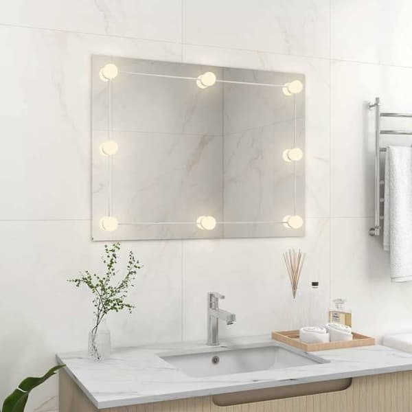 Maison Exclusive - Rektangulär spegel utan ram med LED-lampor i glas