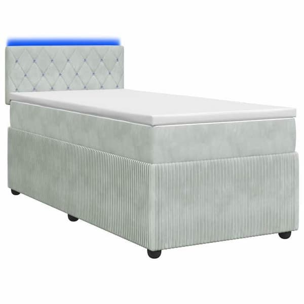 Maison Exclusive - Boxspring-sänky vaaleanharmaalla patjalla 100 x 200 cm Sametti