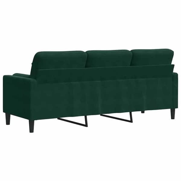 Maison Exclusive - Soffa 3 platser med mörkgröna kuddar 180 cm sammet