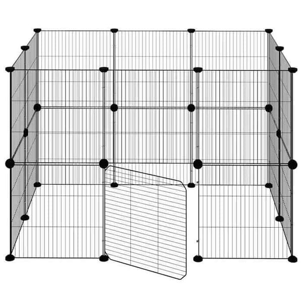 Maison Exclusive - 20-panelers kæledyrbur med sort dør 105x70x70 cm