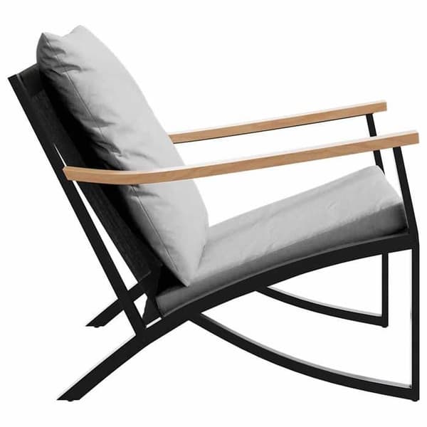 Maison Exclusive - Trädgårdsstolar med kuddar, set om 2, svart stål