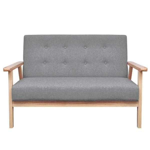 Maison Exclusive - 2 kpl sohvasetti Vaaleanharmaa kangas ljusgrått