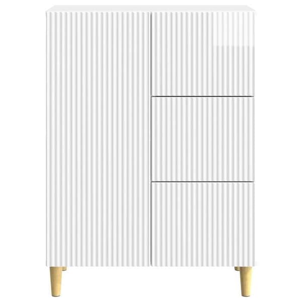 Maison Exclusive - Buffé Vit glänsande 66 x 34,5 x 90 cm Ingenjörsträ