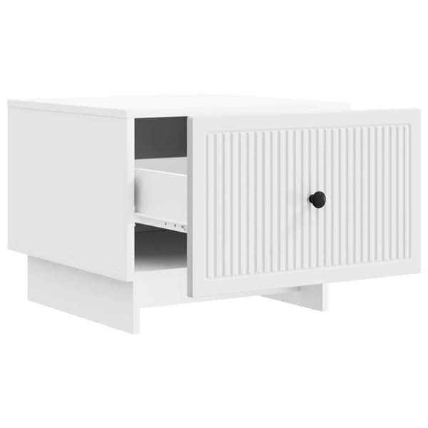 Soffbord - EXKLUSIV HEM - Rektangulär - Inbyggd låda - Ingenjörsträ - 49x50x40 cm Vit