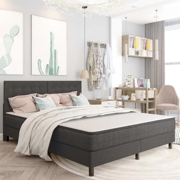 Maison Exclusive - Tummanharmaa kangas sänkyjen lattiapohja 180x200 cm Mörkgrå