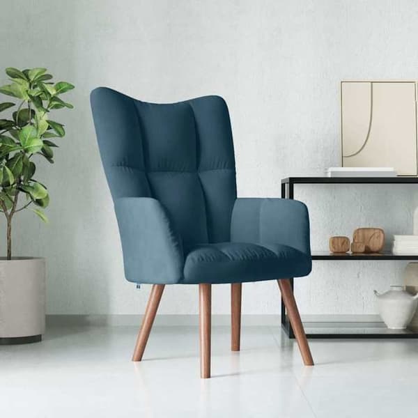 Maison Exclusive - Avkopplingsstol Blå Sammet Blå (sammet)