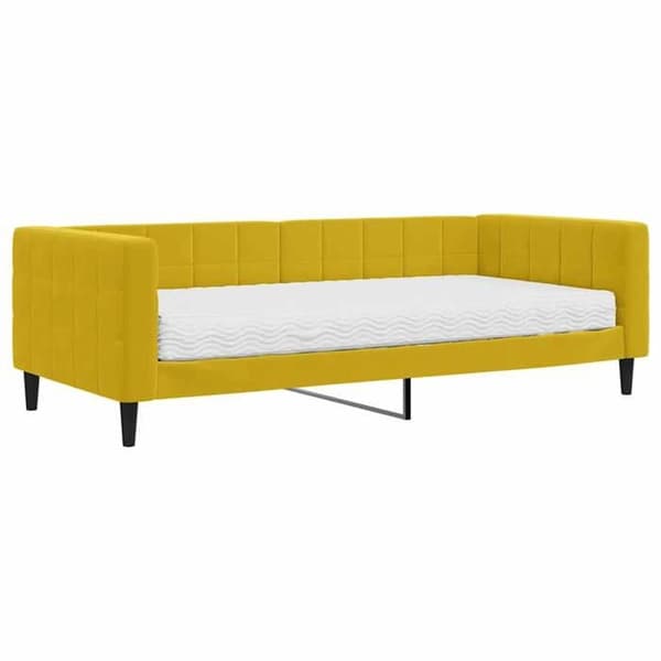 Maison Exclusive - Dagbädd med gul madrass 90x200 cm sammet