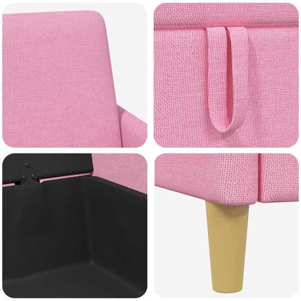 Maison Exclusive - Soffa med förvaring 2 st Rosa Polyester