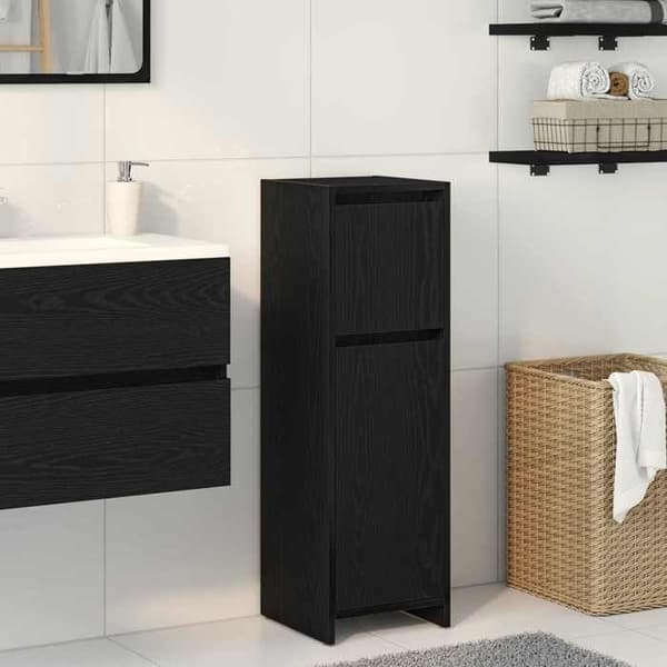 Maison Exclusive - Badeværelsesskab Sort eg 30 x 30 x 95 cm svart ek