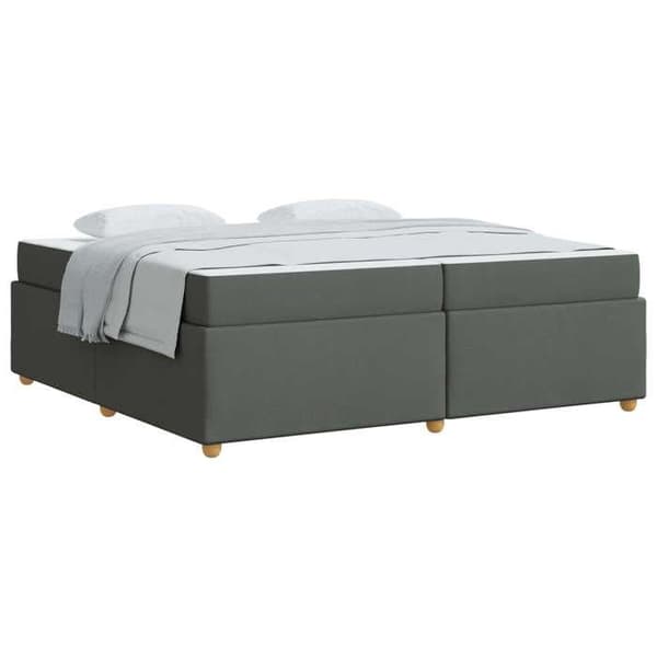 Maison Exclusive - Sängram med madrass Mörkgrå 200 x 200 cm tyg
