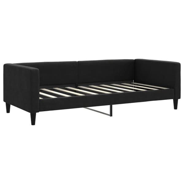 Maison Exclusive - Senge med udtræk og sort madras 90x190 cm stof