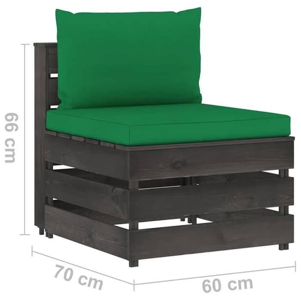 Maison Exclusive - Central sektion sofa med puder, grå imprægneret træ