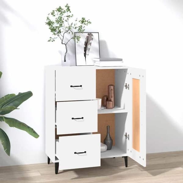 Maison Exclusive - Buffet Hvid 69,5x34x90 cm Ingeniørtræ