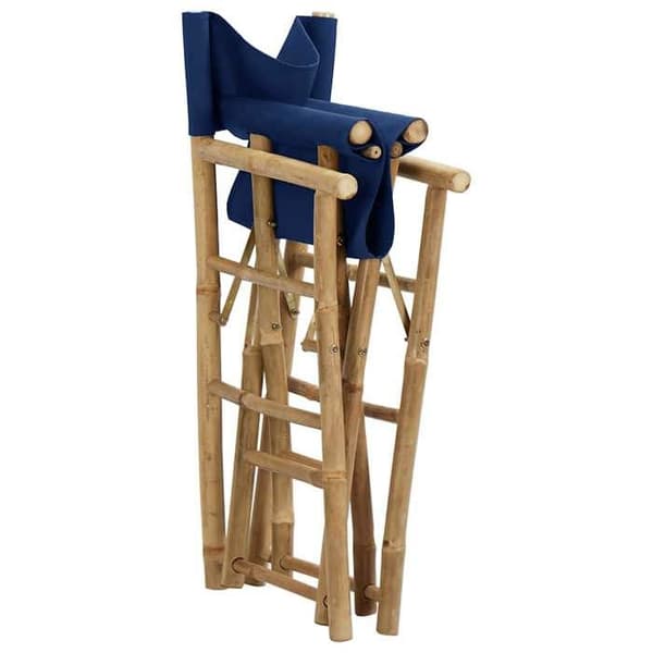 Maison Exclusive - Fällbara direktörsstolar, set om 2, Blå Bambou och tyg