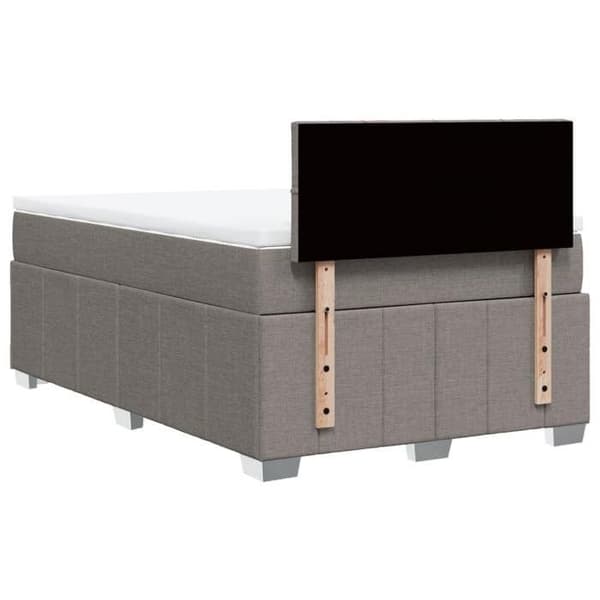 Maison Exclusive - Lamelseng med taupe madras 120x190 cm stof