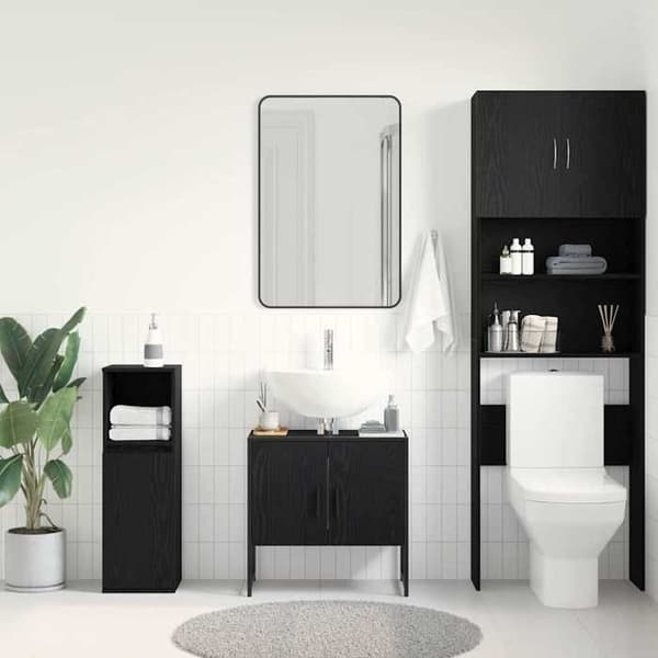 Maison Exclusive - Badeværelsesvaskeskab i sort eg 60 x 30 x 60 cm