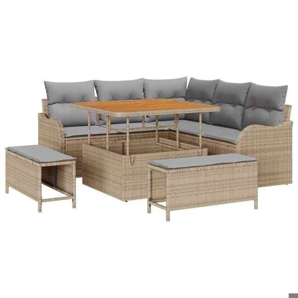Maison Exclusive - 8-osainen puutarhakalustesarja 7-hengen