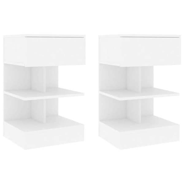 Maison Exclusive - Sängbord 2 st Vit 40x35x65 cm Ingenjörsträ Vit