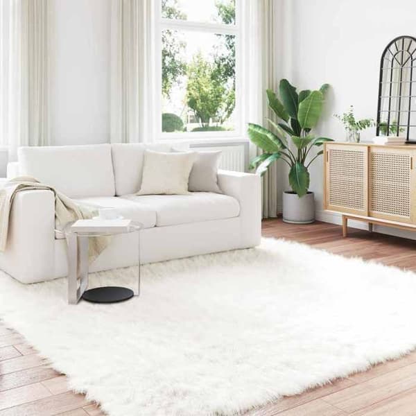 Tæppe - EKSKLUSIVT HUS - TAFALLA - Hvid - 200 x 200 cm - Polyester Vit