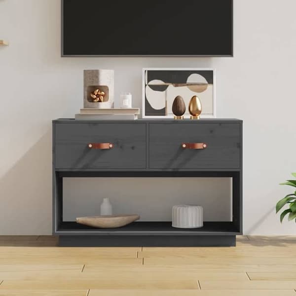 Maison Exclusive - TV-hylly Harmaa 90x40x60 cm Massiivipuu Grå