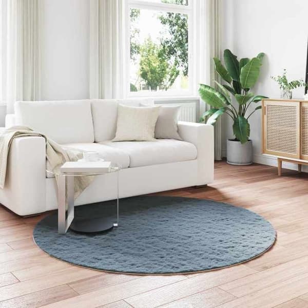 Matto - MAISON EXCLUSIVE - OLITE - Liukumaton - Tekokarva polyesteri - Pyöreä Ø200 cm antracit