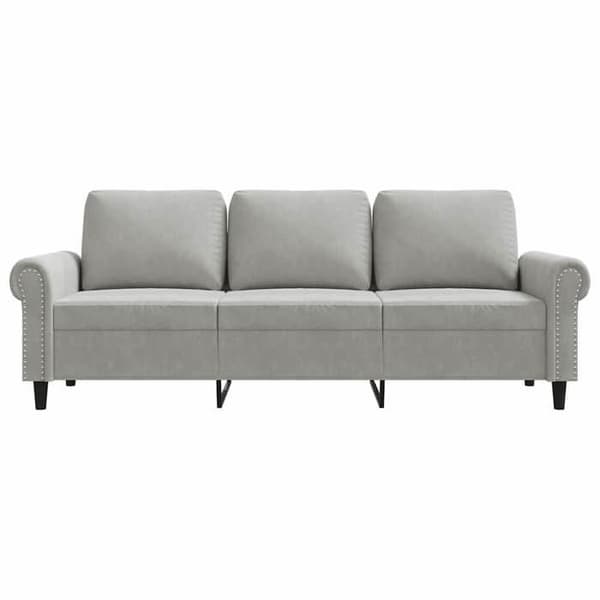 Maison Exclusive - 3-paikkainen vaaleanharmaa sohva 180 cm samettia Ljusgrått