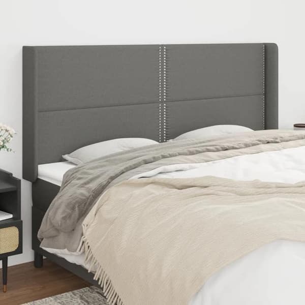 Maison Exclusive - Päätylevy korvilla Tummanharmaa 183x16x118/128 cm Kangas mörkgrå