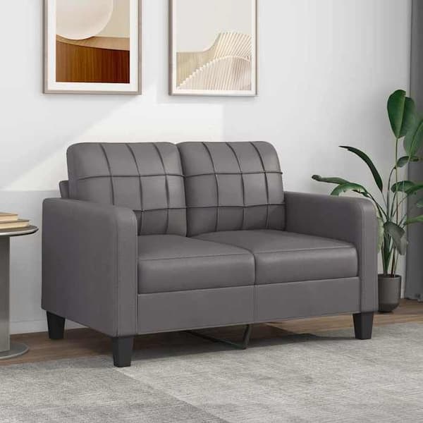 Maison Exclusive - 2-paikkainen harmaa sohva 120 cm keinonahkaa