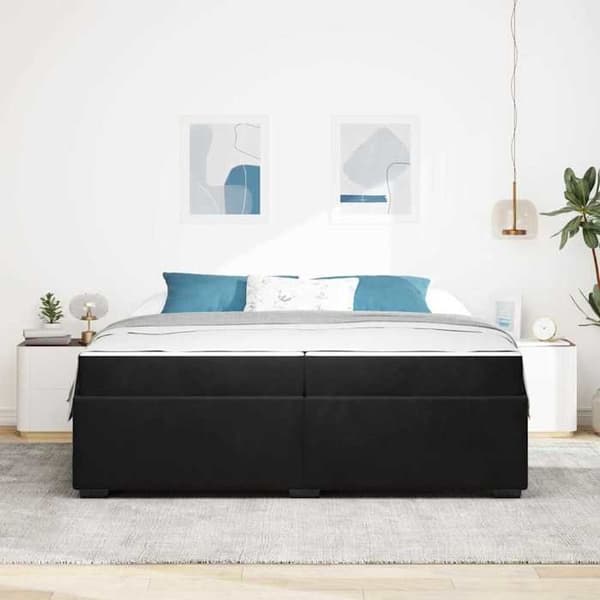 Maison Exclusive - Sengestel med madras Sort 200 x 200 cm stof