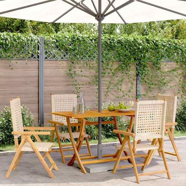 Maison Exclusive - Beige polyrottinkiset kallistettavat taittopenkit, 4 kpl beige
