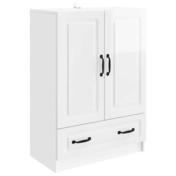 Maison Exclusive - Buffé Vit glänsande 66 x 34,5 x 92 cm Ingenjörsträ