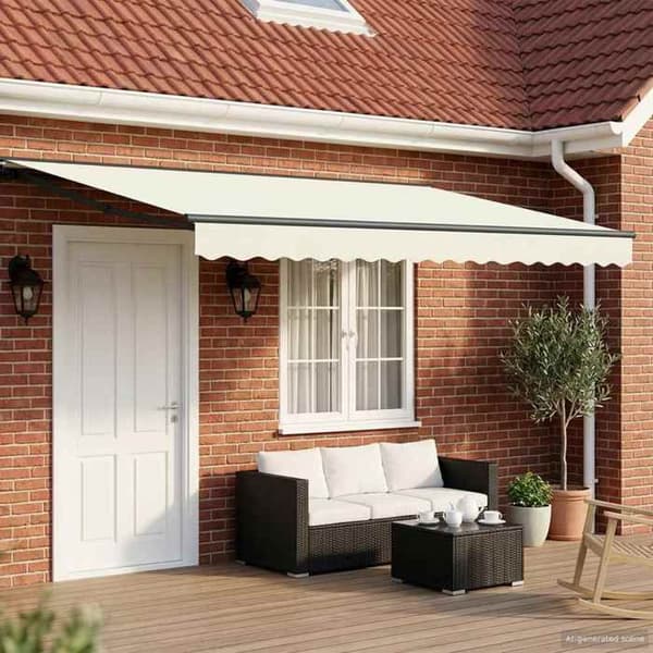 Maison Exclusive - Manuell utdragbar markis Creme 4 × 3,5 m