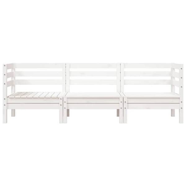 Maison Exclusive - Trädgårdssoffa 3 platser vit massiv furu