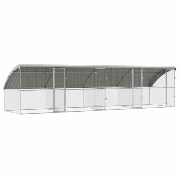Maison Exclusive - Hønsebur med 4 døre 4 dele Sølv 800x200x200cm